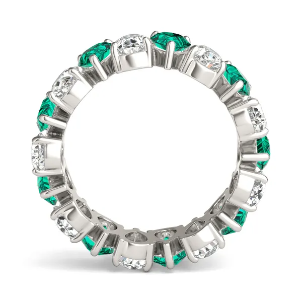 Pear Alternating Emerald Eternity Band