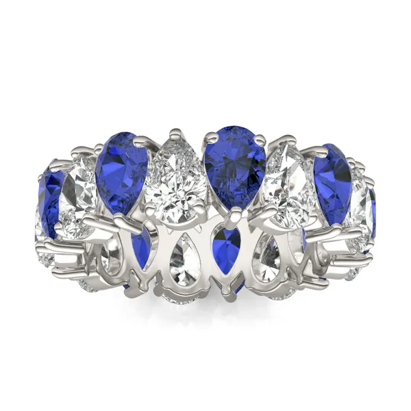 Pear Alternating Sapphire Eternity Band