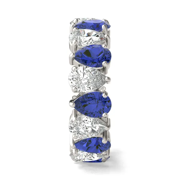 Pear Alternating Sapphire Eternity Band