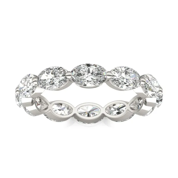 Oval Single Prong Eternity Band