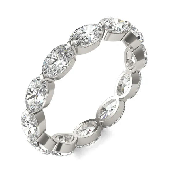 Oval Single Prong Eternity Band