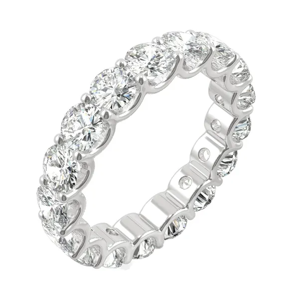 Round Brilliant Trellis Eternity Band
