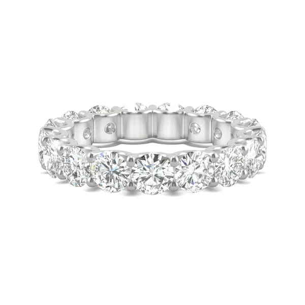 Round Brilliant Trellis Eternity Band