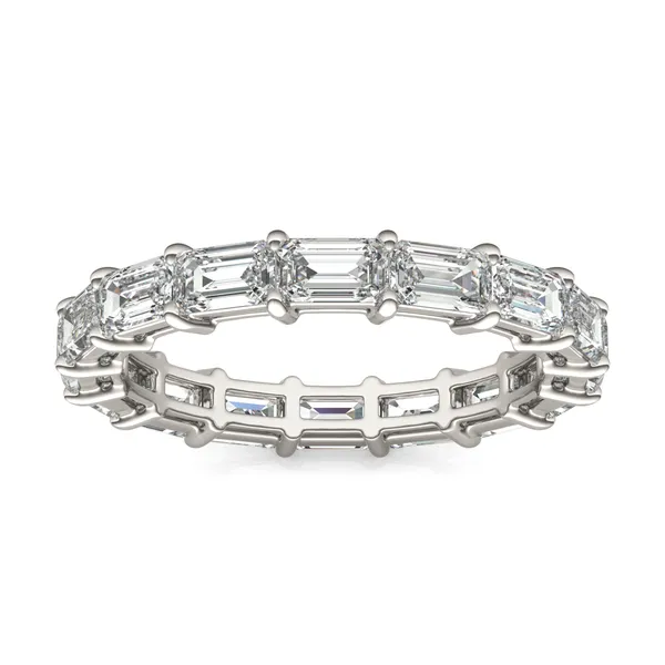 Emerald East-West Basket Eternity Band