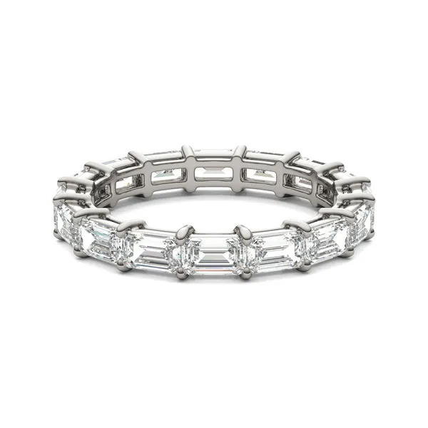 Emerald East-West Basket Eternity Band