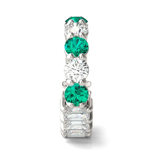 Alternating Emerald Paradox Eternity Band Wedding Ring