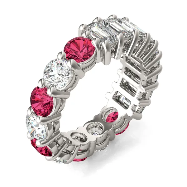 Alternating Ruby Paradox Eternity Band Wedding Ring