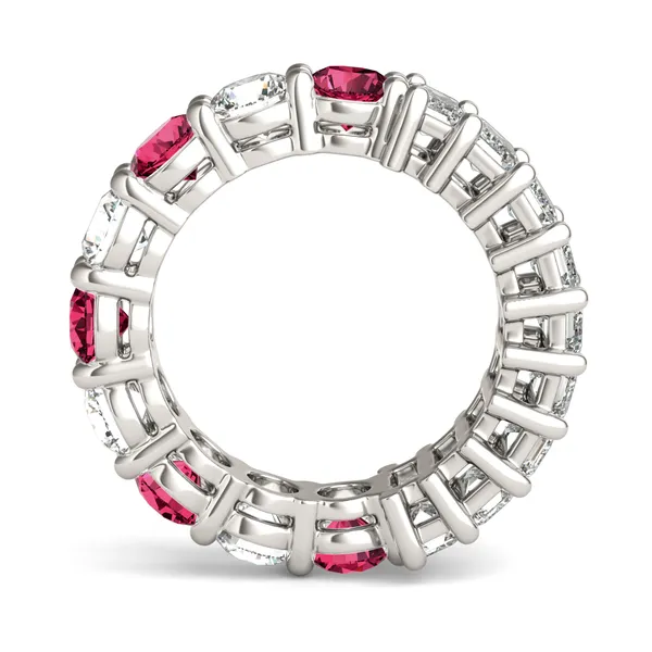 Alternating Ruby Paradox Eternity Band Wedding Ring