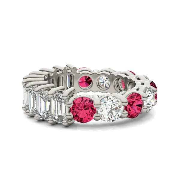 Alternating Ruby Paradox Eternity Band Wedding Ring