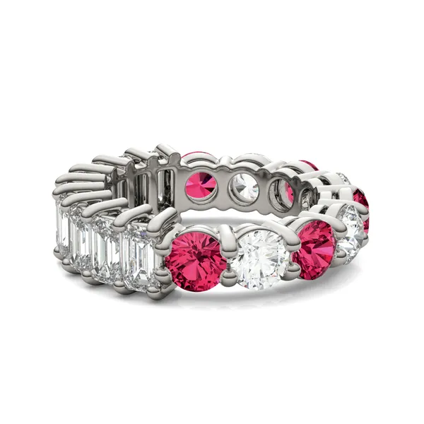 Alternating Ruby Paradox Eternity Band Wedding Ring