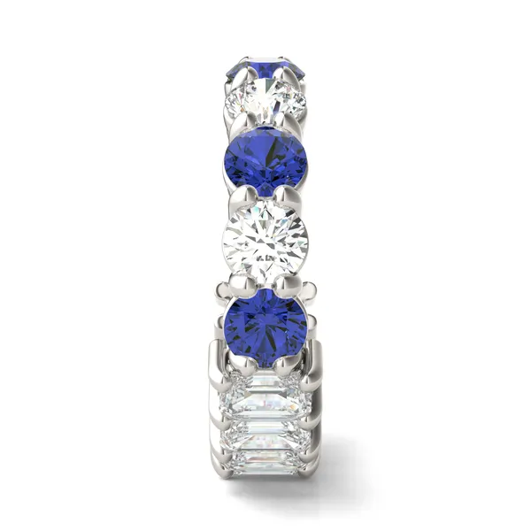 Alternating Sapphire Paradox Eternity Band Wedding Ring