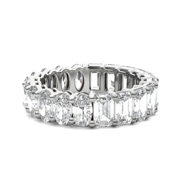 Oval And Emerald Paradox Eternity Band