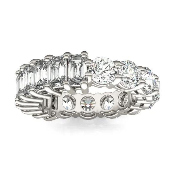 Round And Emerald Paradox Eternity Band