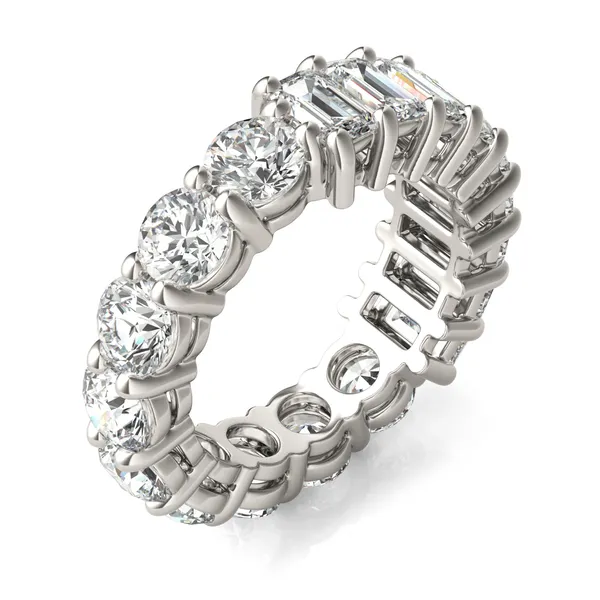Round And Emerald Paradox Eternity Band
