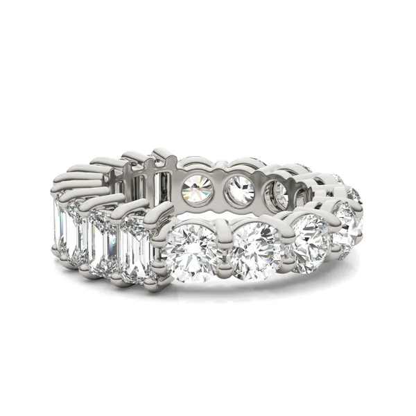 Round And Emerald Paradox Eternity Band