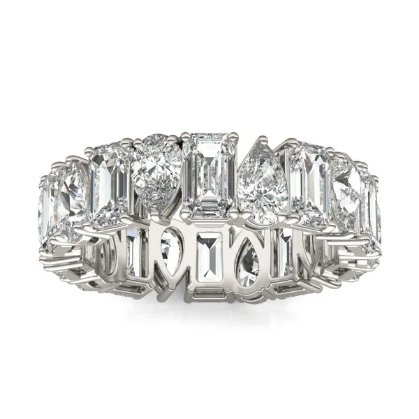Pear and Emerald Waltz Eternity Band