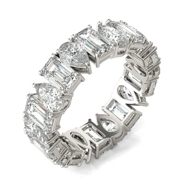 Pear and Emerald Waltz Eternity Band