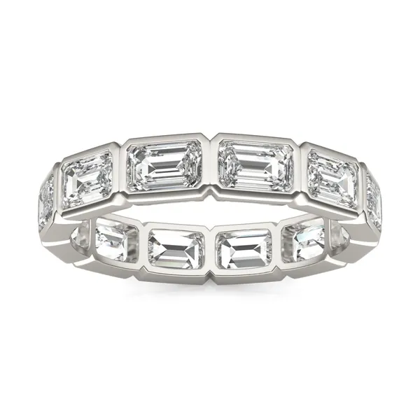 Emerald East-West Bezel Eternity Band