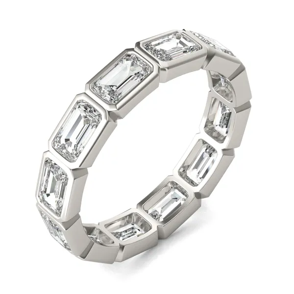 Emerald East-West Bezel Eternity Band