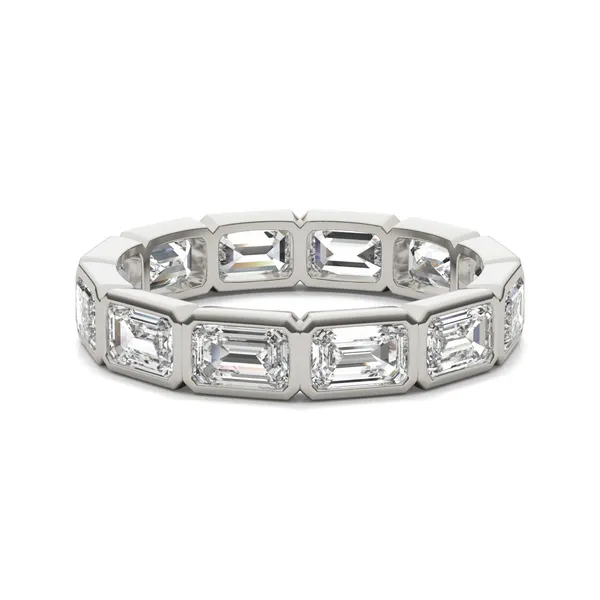 Emerald East-West Bezel Eternity Band