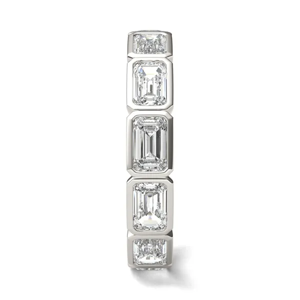 Emerald East-West Bezel Eternity Band