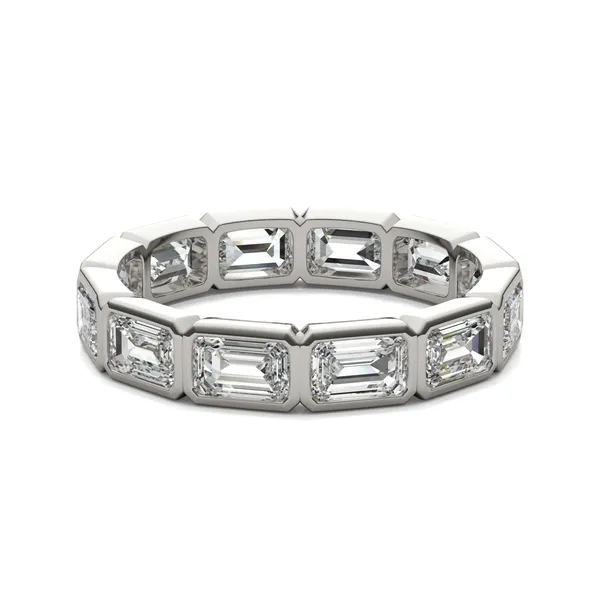 Emerald East-West Bezel Eternity Band
