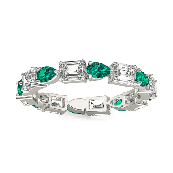 Piper Alternating Emerald Eternity Band