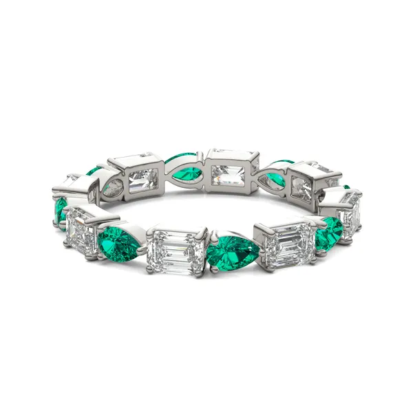 Piper Alternating Emerald Eternity Band