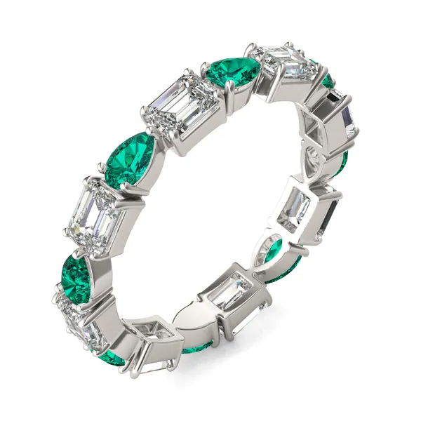 Piper Alternating Emerald Eternity Band