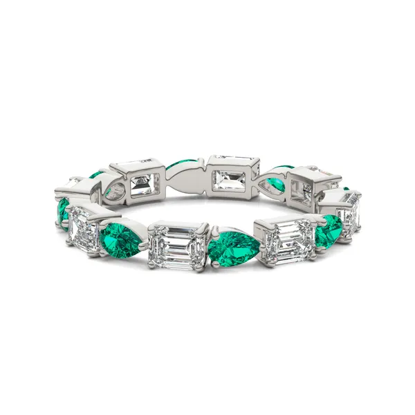 Piper Alternating Emerald Eternity Band