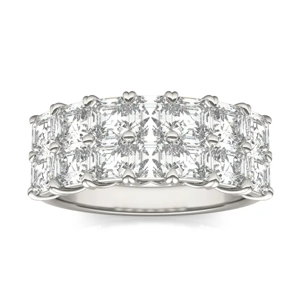 Asscher Double Row Trellis Anniversary Band