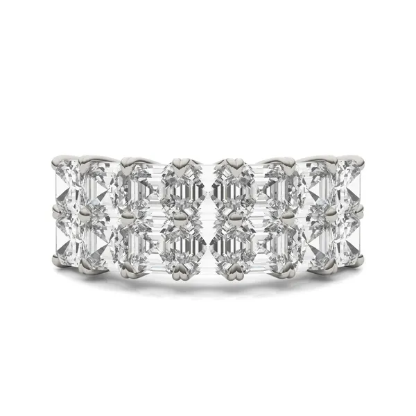 Asscher Double Row Trellis Anniversary Band