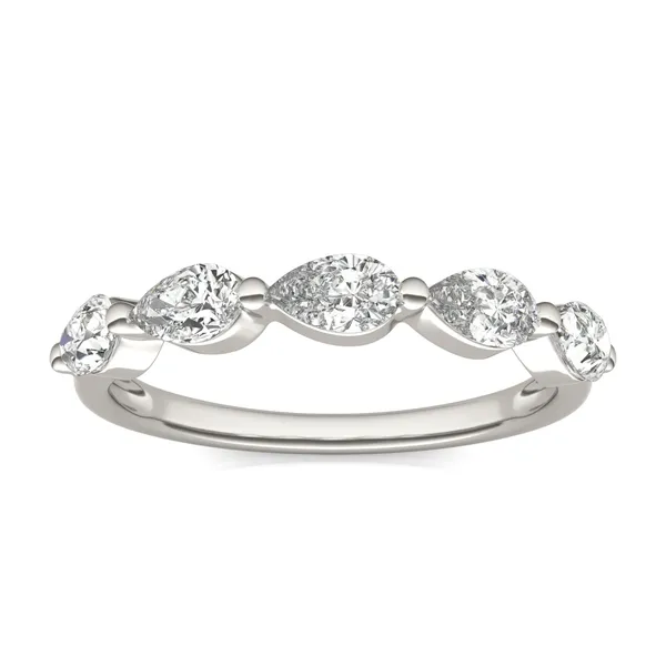 Pear Single Prong Anniversary Band