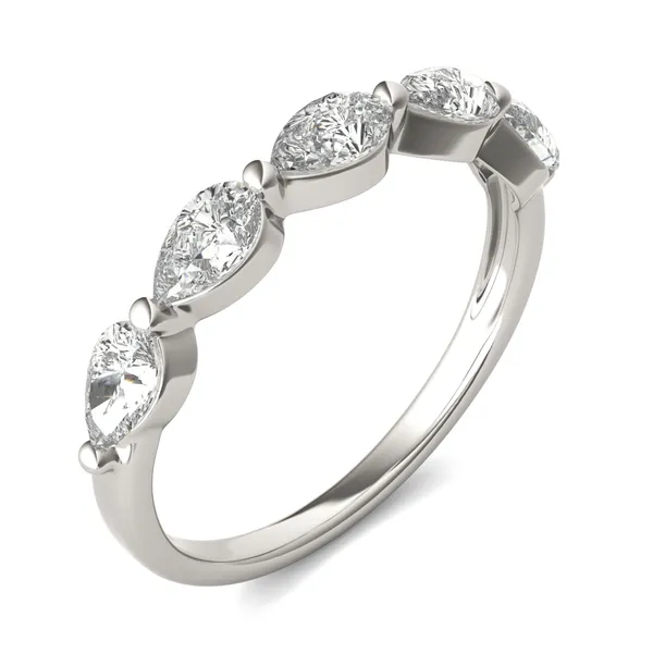 Pear Single Prong Anniversary Band