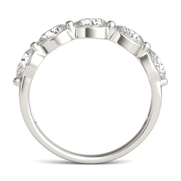 Pear Single Prong Anniversary Band