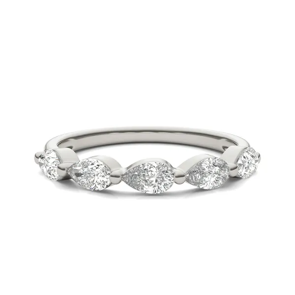 Pear Single Prong Anniversary Band