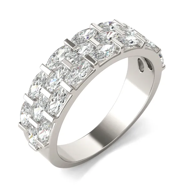 Three Row Bar Set Ring
