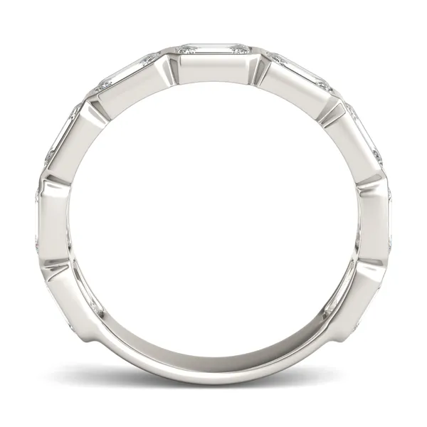Emerald East-West Bezel Anniversary Band