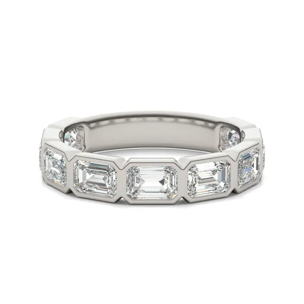 Emerald East-West Bezel Anniversary Band
