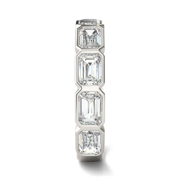 Emerald East-West Bezel Anniversary Band