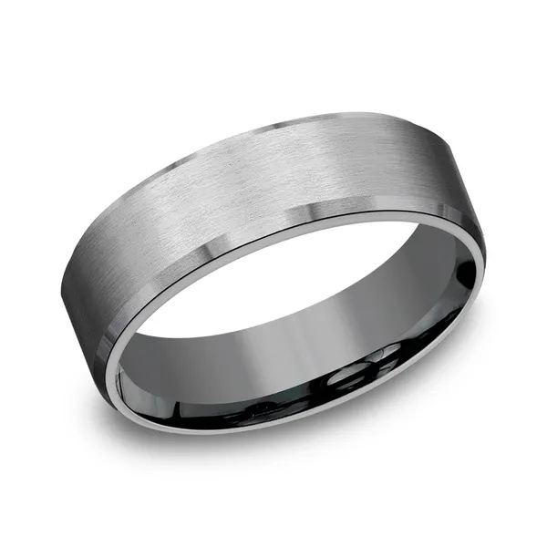 Tapered Edge Flat Polish Wedding Ring 7mm