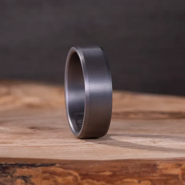 Tapered Edge Flat Polish Wedding Ring 7mm
