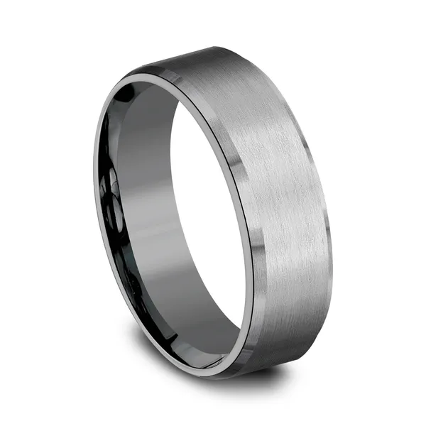 Tapered Edge Flat Polish Wedding Ring 7mm