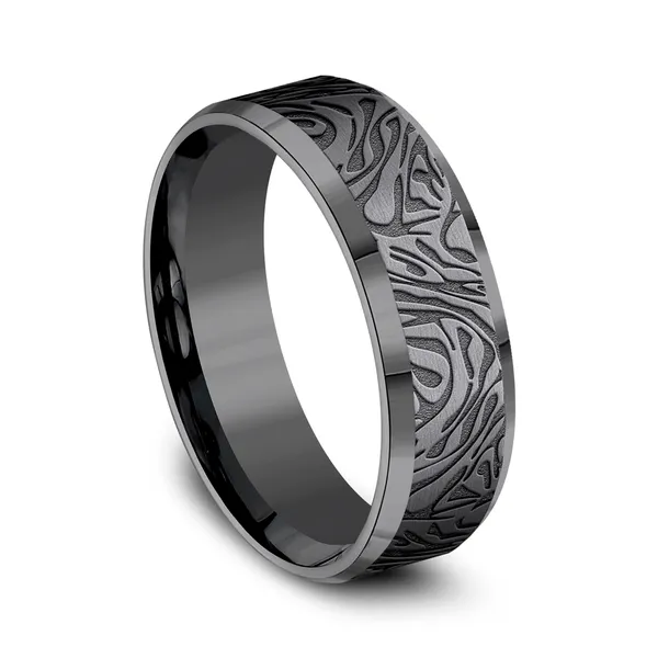 Ember Carved Wedding Ring 7mm