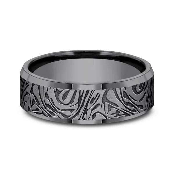 Ember Carved Wedding Ring 7mm