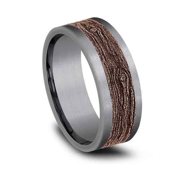 Knotty Pine Wedding Ring 8mm