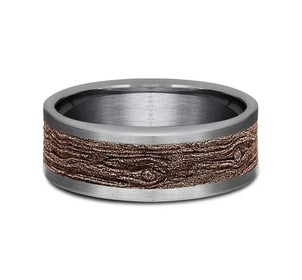 Knotty Pine Wedding Ring 8mm