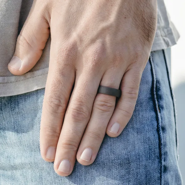 Two-Toned Brushed Wedding Ring 6.5mm