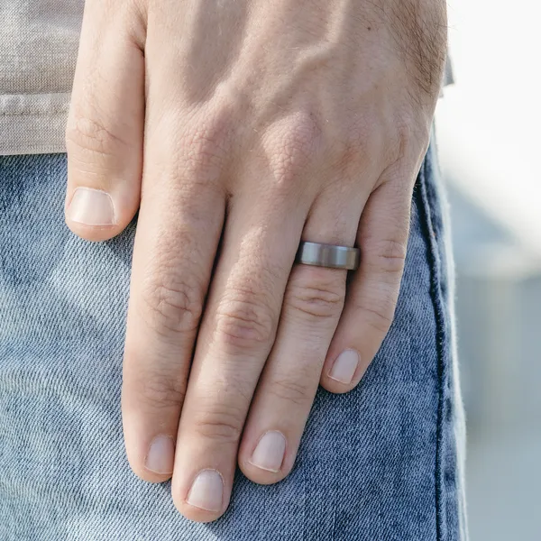 Two-Toned Beveled Edge Wedding Ring 6.5mm