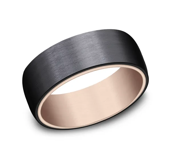 Two-Toned Satin Wedding Ring 8mm